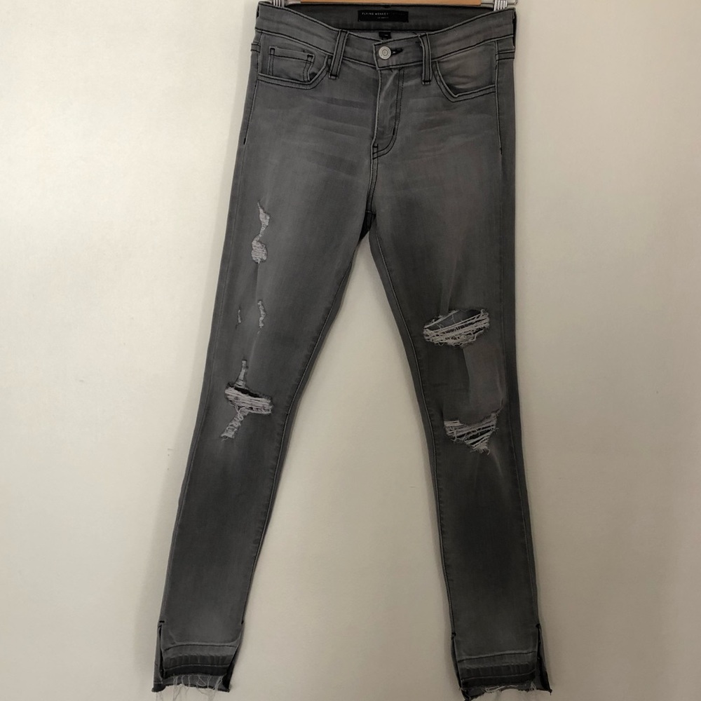 Flying Monkey Platinum Distressed Skinny Jeans